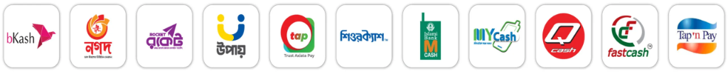 bKash, Nagad, Rocket, Upay, Tap, SureCash, MCash Payment Partners